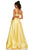 Sherri Hill - 52505 High Neckline Ruffle Front Slit A Line Dress In Yellow
