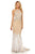 Sherri Hill - 52517 Halter Neck Beaded Trumpet Dress In Neutral and Silver