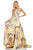 Sherri Hill - 52531 Floral Print Strapless A-line Dress in Yellow