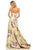 Sherri Hill - 52531 Floral Print Strapless A-line Dress in Yellow