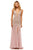 Sherri Hill - 52536 Plunging V-Neck Beaded Bodice Trumpet Dress In Pink