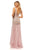 Sherri Hill - 52536 Plunging V-Neck Beaded Bodice Trumpet Dress In Pink