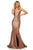 Sherri Hill - 52541 Mikado Strapless Fitted Dress With Beaded Belt In Brown