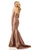 Sherri Hill - 52541 Mikado Strapless Fitted Dress With Beaded Belt In Brown