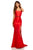 Sherri Hill - 52541 Mikado Strapless Fitted Dress With Beaded Belt In Red