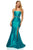 Sherri Hill - 52541 Mikado Strapless Fitted Dress With Beaded Belt In Green