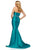 Sherri Hill - 52541 Mikado Strapless Fitted Dress With Beaded Belt In Green