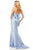 Sherri Hill - 52544 Bow Accent Embroidered Mermaid Gown In Blue
