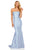 Sherri Hill - 52544 Bow Accent Embroidered Mermaid Gown In Blue