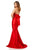 Sherri Hill - 52544 Bow Accent Embroidered Mermaid Gown In Red