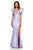 Sherri Hill - 52546 Ruffle Sleeves Plunging Neckline Mikado Gown In Purple