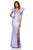 Sherri Hill - 52546 Ruffle Sleeves Plunging Neckline Mikado Gown In Purple