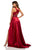 Sherri Hill - 52566 Crisscross Strapped Empire High Slit Gown In Red