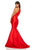 Sherri Hill - 52575 Lace Racerback Taffeta Long Mermaid Dress In Red