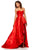Sherri Hill - 52581 Full Figured Applique Ruffled Slit Dress In Red
