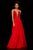 Sherri Hill - 52589 Beaded Plunging V Neck Chiffon Gown In Red