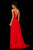 Sherri Hill - 52589 Beaded Plunging V Neck Chiffon Gown In Red