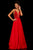 Sherri Hill - 52589 Beaded Plunging V Neck Chiffon Gown In Red
