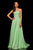 Sherri Hill - 52591 Beaded Bodice Long A Line Satin Dress In Green