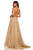 Sherri Hill - 52591 Beaded Bodice Long A Line Satin Dress In Neutral