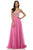 Sherri Hill - 52591 Beaded Bodice Long A Line Satin Dress In Pink
