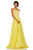 Sherri Hill - 52591 Beaded Bodice Long A Line Satin Dress In Yellow