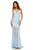 Sherri Hill - 52592 Beaded Plunging V Neck Sheer Mermaid Gown In Blue