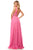 Sherri Hill - 52593 Plunging V-Neck Chiffon A Line Dress In Pink