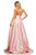 Sherri Hill - 52597 Sleeveless Satin V-Neck Beaded Dress In Pink