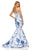 Sherri Hill - 52618 Full Figured Strapless Dress In White and Blue