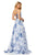 Sherri Hill - 52621 Scoop Full Figured A-line Dress In White and Blue