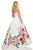 Sherri Hill - 52626 Printed Strapless Full Figured Dress In White and Multi