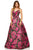 Sherri Hill - 52627 Sweetheart Floral A Line Dress In Black and Pink