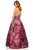 Sherri Hill - 52627 Sweetheart Floral A Line Dress In Black and Pink