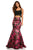 Sherri Hill - 52628 Two Piece Mermaid Printed Dress In Black and Pink