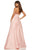 Sherri Hill - 52629 Satin Deep V- Neckline A Line Dress In Pink