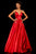 Sherri Hill - 52629 Satin Deep V- Neckline A Line Dress In Red
