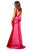Sherri Hill - 52637 V-Neck and Back Printed Long Dress In Red and Pink