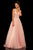 Sherri Hill - 52640 Glitter Chiffon Deep V-neck A-line Dress In Pink