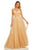 Sherri Hill - 52640 Glitter Chiffon Deep V-neck A-line Dress In Neutral