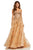 Sherri Hill - 52651 Floral Applique Sweetheart A-line Tulle Gown In Gold