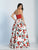 Dave & Johnny - A5265 Embroidered Floral Pleated Gown in Print