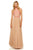 Sherri Hill - 52662 Embroidered Halter Neck Long Gown In Neutral and Pink