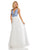 Sherri Hill - 52672 Embroidered V- Neckline Long A Line Dress In White and Blue