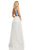 Sherri Hill - 52672 Embroidered V- Neckline Long A Line Dress In White and Blue