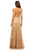 Sherri Hill - 52675 Scoop Neck Long A-line Dress In Gold