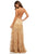 Sherri Hill - 52675 Scoop Neck Long A-line Dress In Gold