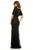 Sherri Hill - 52676 V-Neck Beaded Column Dress In Black