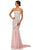 Sherri Hill - 52678 Square Sheath Long Dress In Pink and White