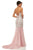 Sherri Hill - 52678 Square Sheath Long Dress In Pink and White